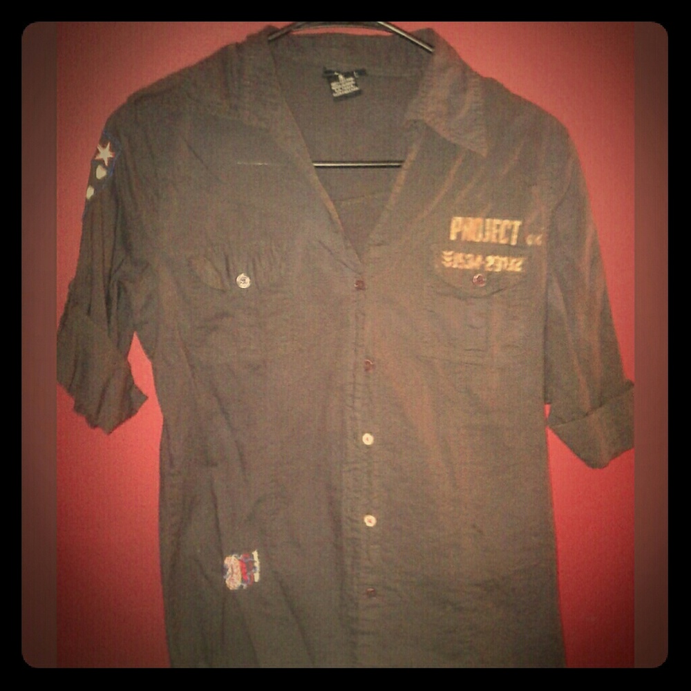 Rue21 Brown Vintage-Like Button Down☡✌